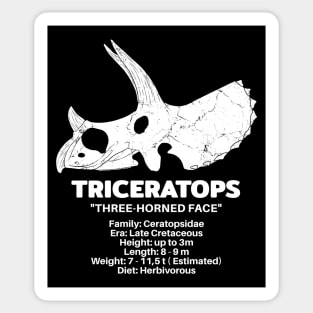 Triceratops Fact Sheet Sticker